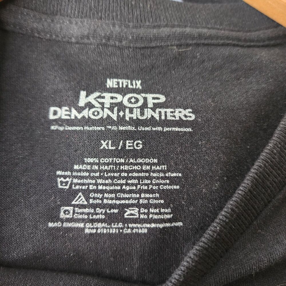 K-Pop Demon Hunters Huntr-x World Tour Shirt Black Size XL Double Sided - Picture 4 of 9
